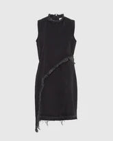 Asymmetric Sleeveless Denim Dress