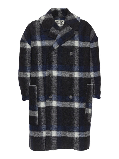 Floating Coat - Dark Blurry Checks