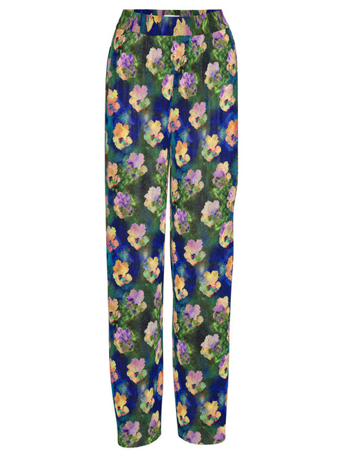 Five Plisse Pants - Blue Water Lily Paper
