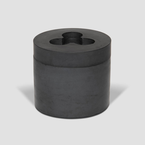 Large Concrete Pot and 3-Wick Candle Set - Black