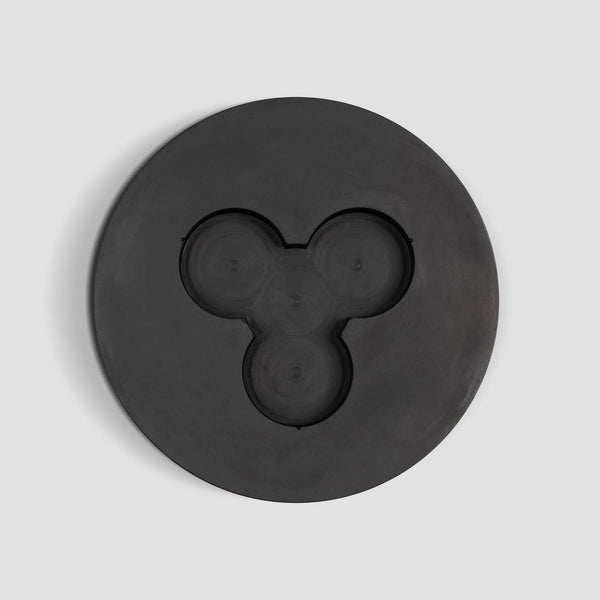 Large Concrete Pot and 3-Wick Candle Set - Black