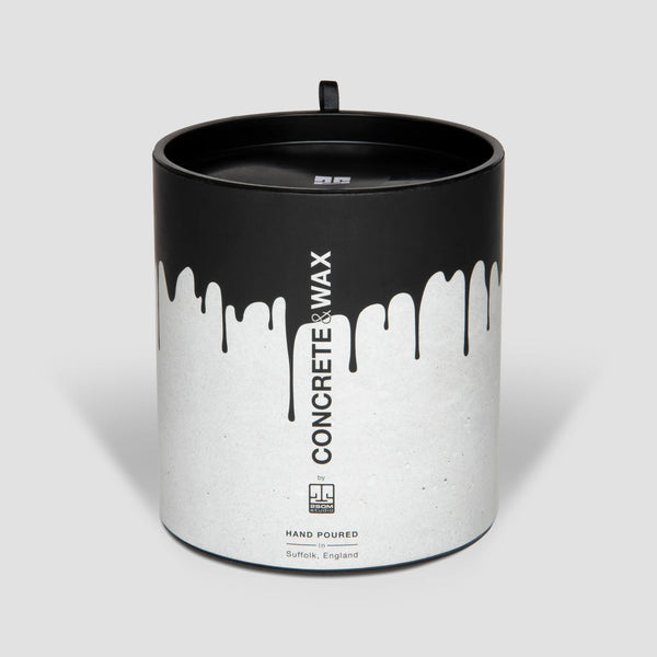 Large Concrete Pot and 3-Wick Candle Set - Black