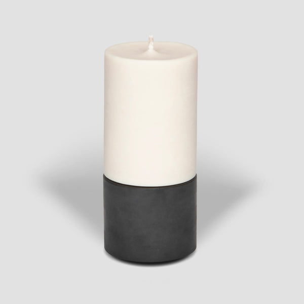 Mid Candle and Holder Set - Black