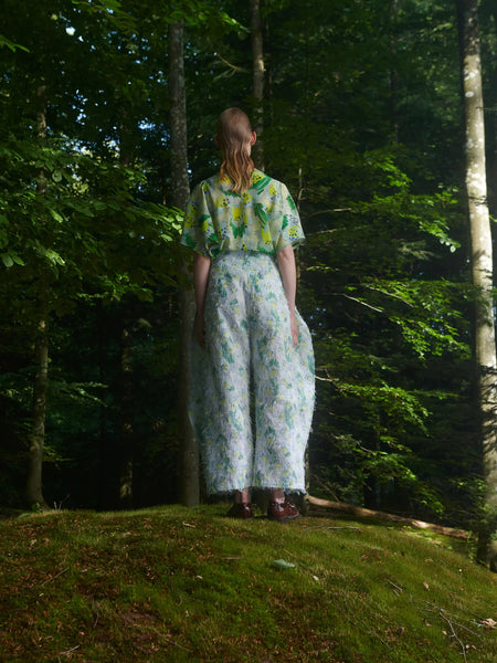 Frown Silk Blouse - Spraycan White Green