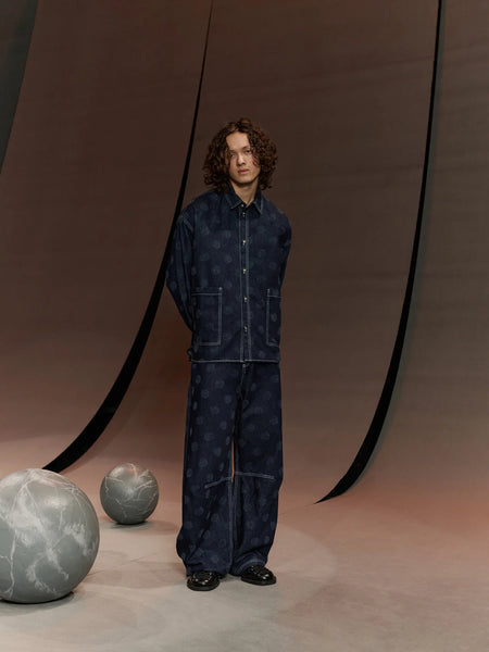 Big Denim Shirt - Needle Punch Dots