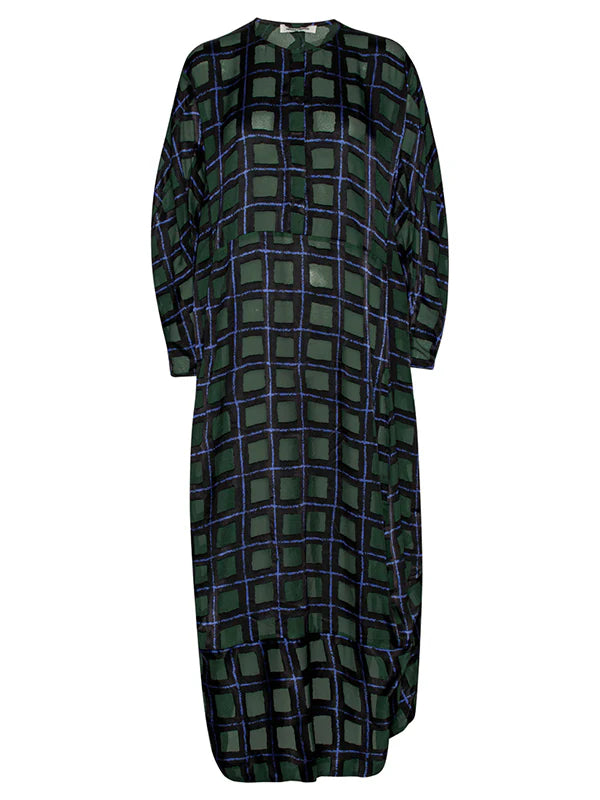 DIMNESS DRESS - DARK BURN OUT GRID