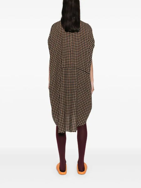 RENEW DRESS - BEIGE BLACK CHECKS