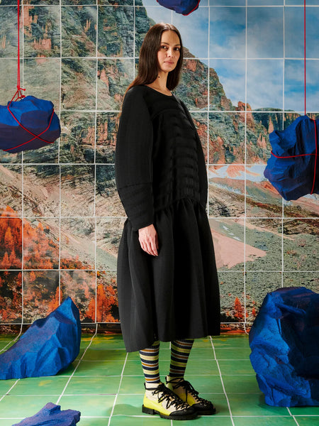 Hilly Plisse Dress - Black