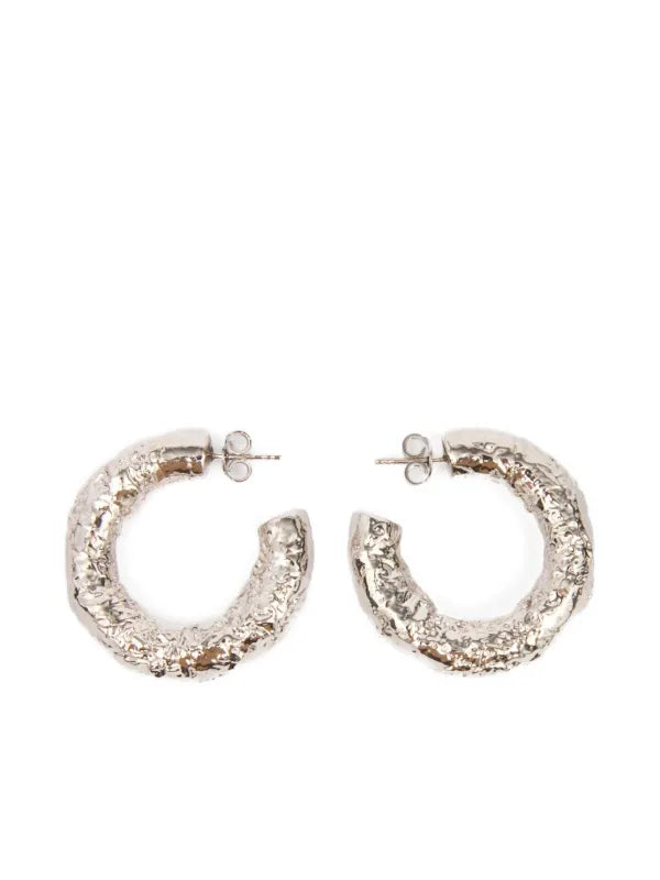 tinfoil-textured hoop earrings