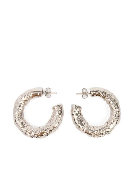 tinfoil-textured hoop earrings
