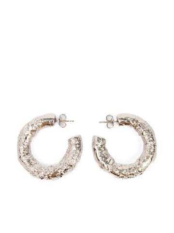 tinfoil-textured hoop earrings