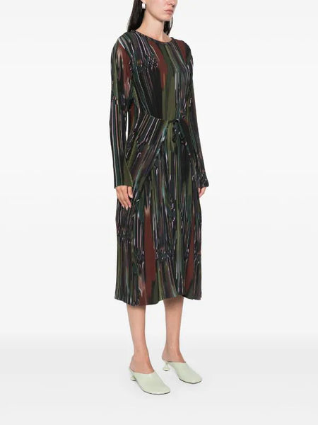 KNIGHT PLISSE DRESS - DARK TETRIS DRIPS