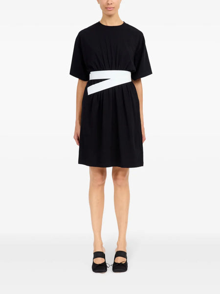 belted cotton T-shirt dress