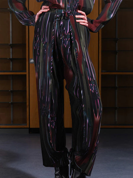 KNIGHT PLISSE PANTS - DARK TETRIS DRIPS