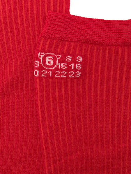 numeric logo ribbed socks