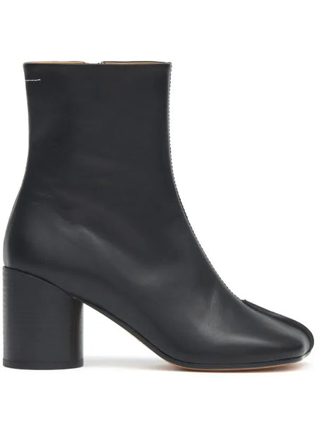 stitch-out leather ankle boots