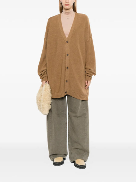 V-neck button-up cardigan