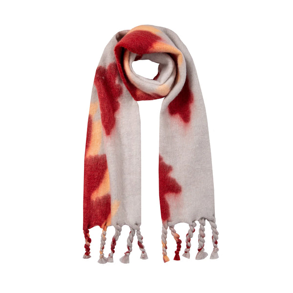 Abstract Blanket Scarf with Tassels