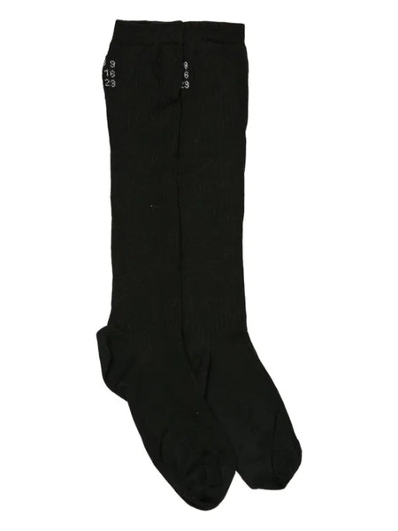 numeric logo ribbed socks
