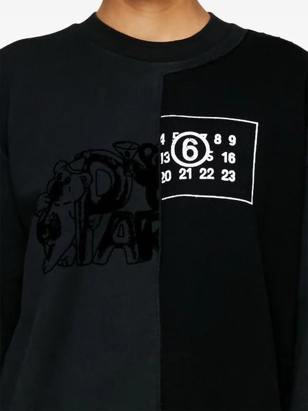 numbers-motif cotton sweatshirt