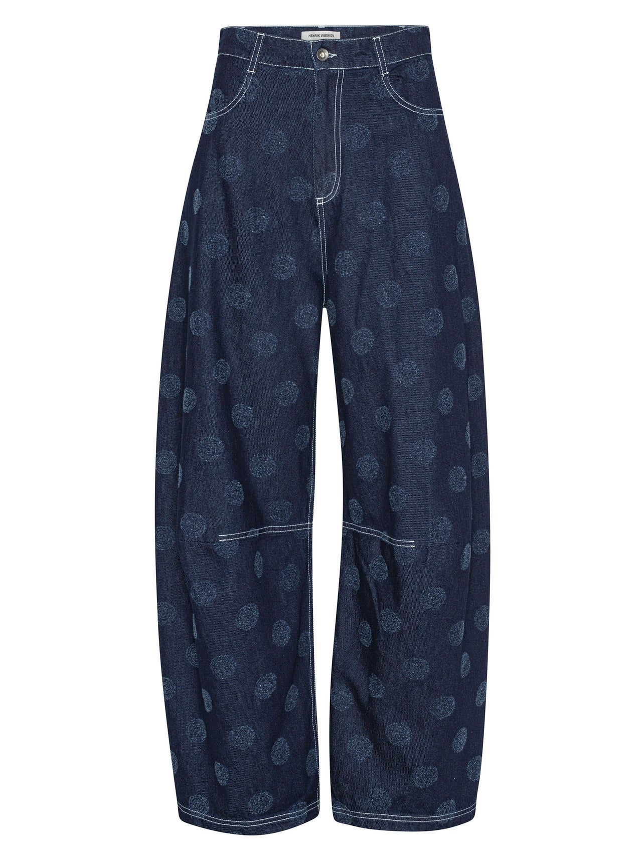 Dart Denim Pants - Needle Punch Dots