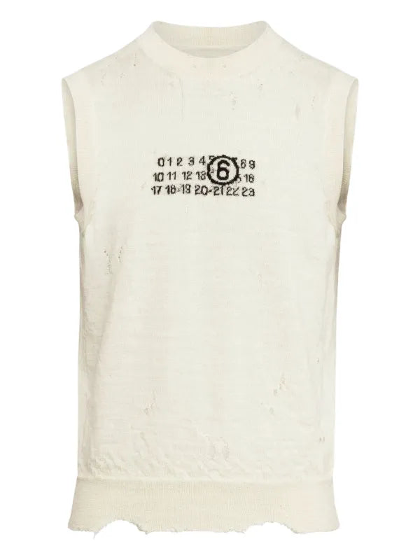 distressed sleeveless top