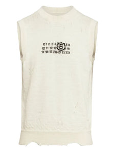 distressed sleeveless top