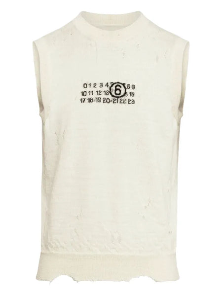 distressed sleeveless top