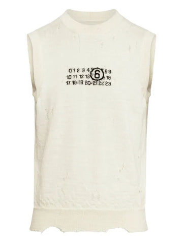 distressed sleeveless top