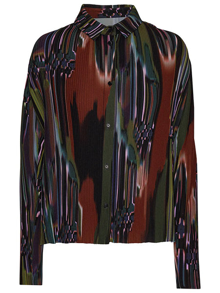 KNIGHT PLISSE SHIRT - DARK TETRIS DRIPS