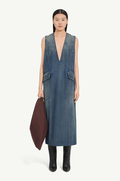 denim maxi dress