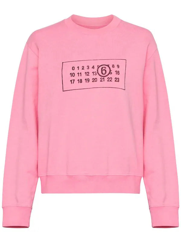 numbers-motif cotton sweatshirt