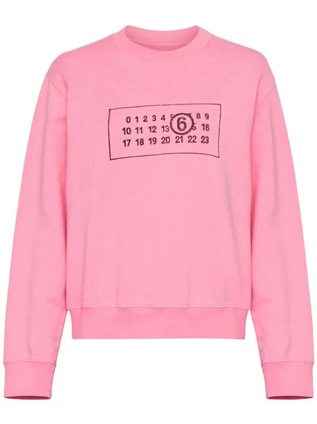 numbers-motif cotton sweatshirt