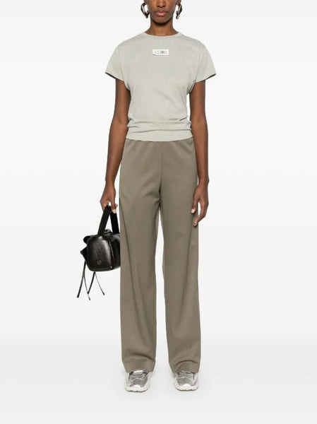 drawstring straight-leg trousers