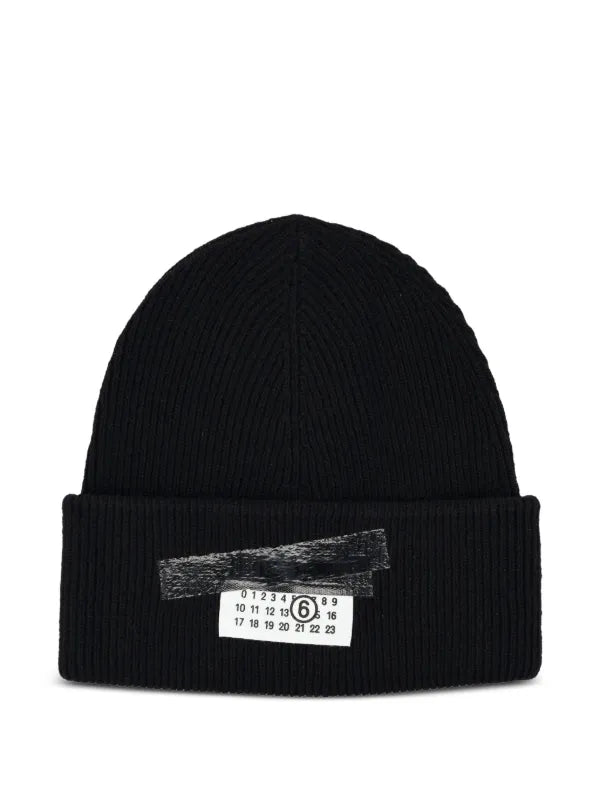 ribbed tape beanie