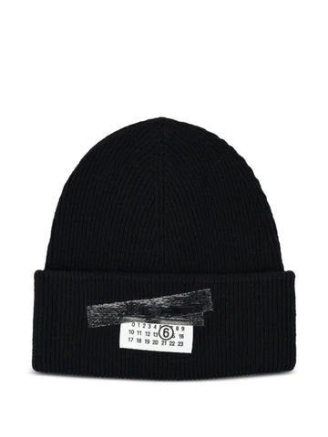 ribbed tape beanie