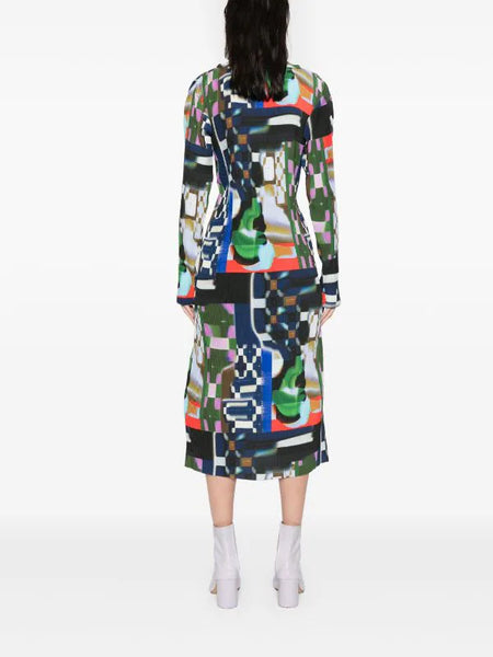 KNIGHT PLISSE DRESS - KALEIDOSCOPE TETRIS