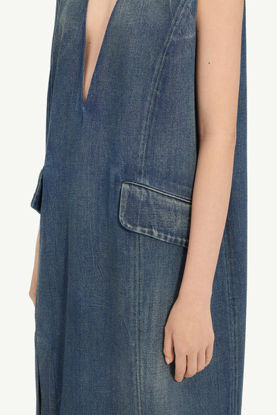 denim maxi dress