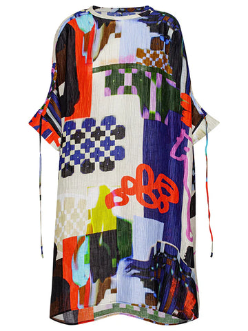 RENEW SILK DRESS - PLAYGROUND COLLAGE