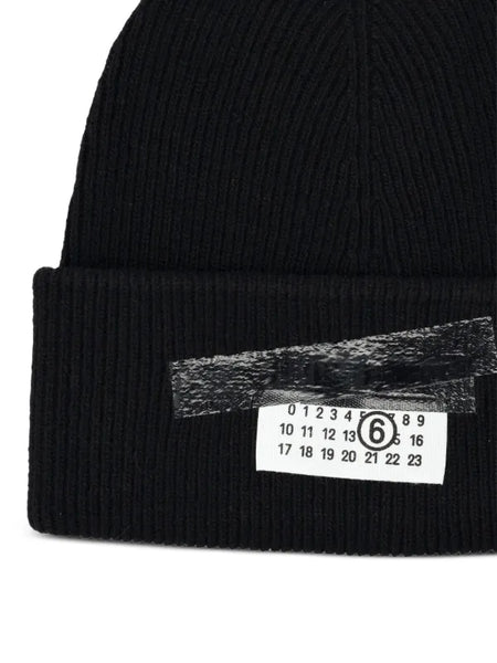 ribbed tape beanie