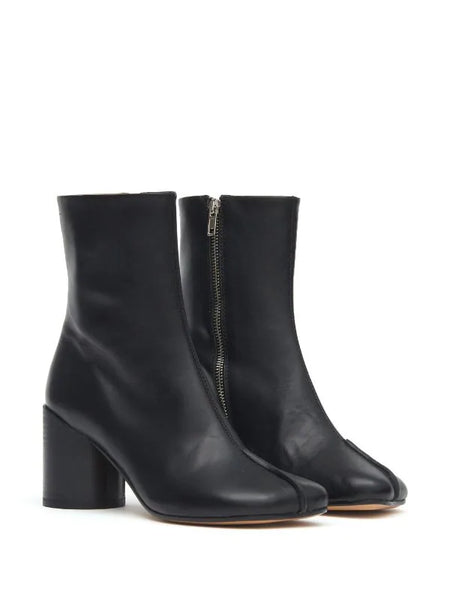 stitch-out leather ankle boots