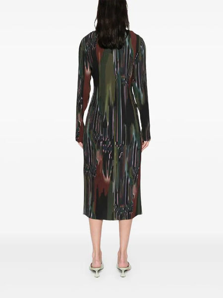 KNIGHT PLISSE DRESS - DARK TETRIS DRIPS