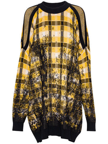 Faded Bumble Knit Jumper - Blurry Black Yellow Check