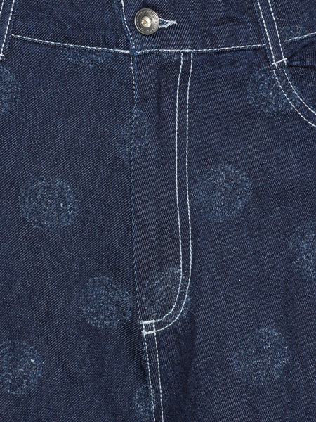 Dart Denim Pants - Needle Punch Dots