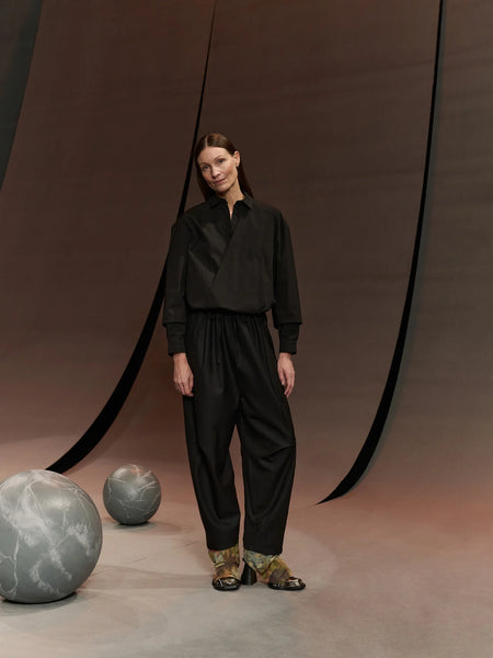 Drawstring Pants - Tropical Black