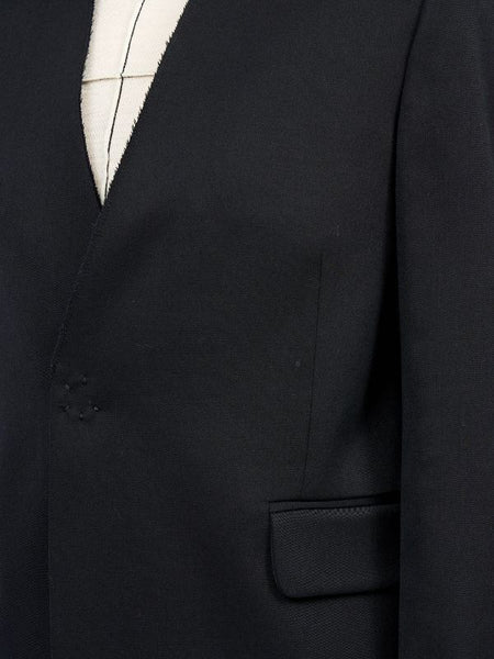 collarless single-breasted blazer