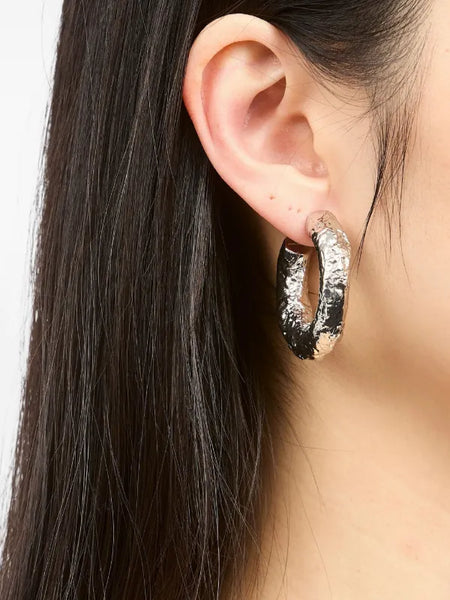 tinfoil-textured hoop earrings