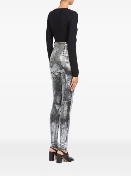 metallic tailored trousers