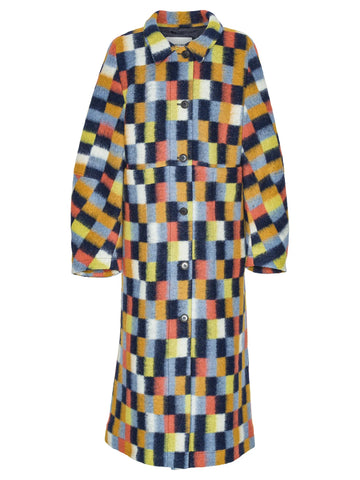 Banana Coat - Brushed Squares