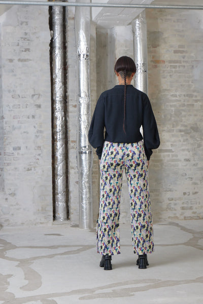 REMEMBER PLISSE PANT - LIGHT FLOWERY CLOUDS